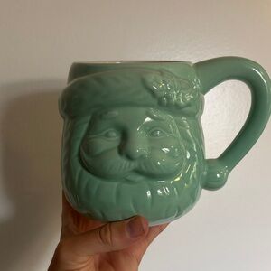 Seafoam Green Large Santa Clause Mug - hard to find item!